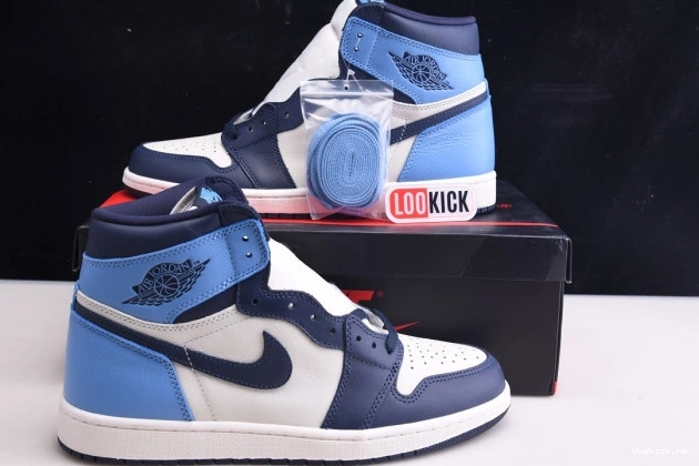 One Kick Retro Air 1 High Jordan Obsidian OG 555088-140 0806